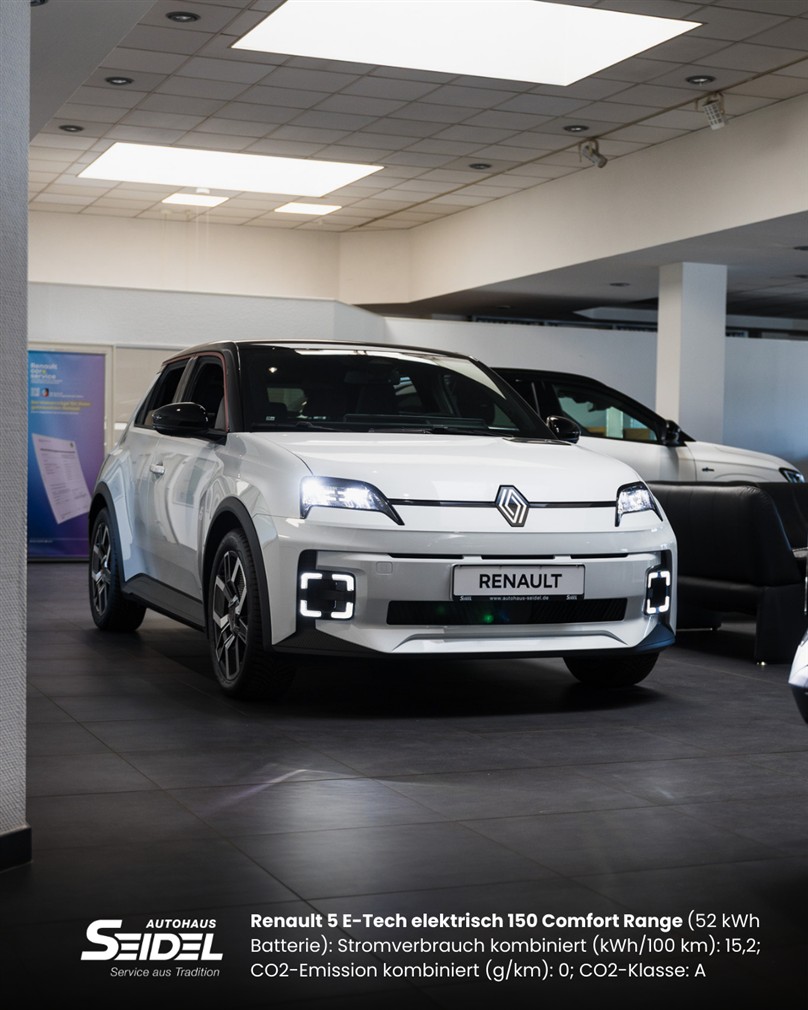 Renault 5 E-Tech 2026 bei Autohaus Seidel Zwickau mit Elektroantrieb und Prämie