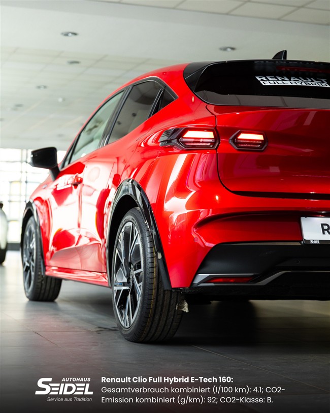 Renault Clio Heckansicht im Autohaus Seidel Zwickau – kompakter Renault Zwickau
